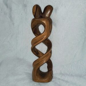 Carved Wood Eternal Love Sculpture
